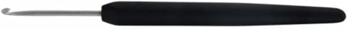 KnitPro Gold Aluminum Single-Ended Crochet Hook with Black Soft Handle | 2.25mm