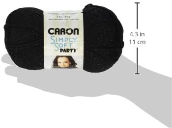 Caron Simply Soft Party Yarn, 3 oz, Medium Worsted 4 Gauge, - Black - For Crochet, Knitting & Crafting