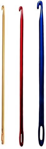Zuoyou 3PCS Aluminum Tunisian Afghan Crochet Hook DIY Knitting Needles Tool with an Eye 2.75/4/6mm