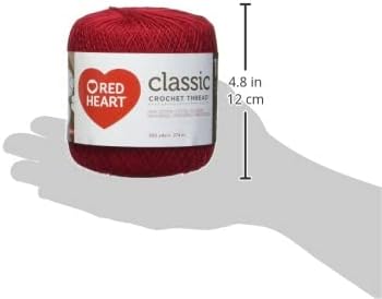 Red Heart Crochet Thread Yarn, 300 Yards, Victory Red, 1 Count (Pack of 1)
