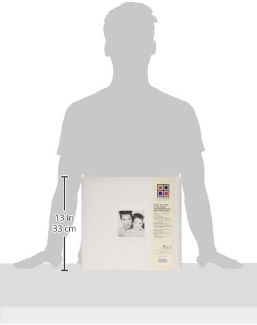 MCS Expandable 10-Page Fabric Scrapbook Album with Photo Opening Cover and 12 x 12 Inch Pages, 13.5 x 12.5 Inch, White