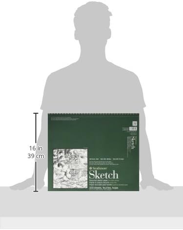Strathmore 400 Series Sketch Pad, Recycled Paper, 14x17 inch, 100 Sheets - Artist Sketchbook for Drawing, Illustration, Art Class Students