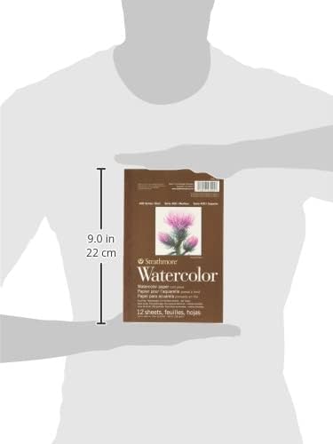 Strathmore 400 Series Tape Bound Watercolor Pad, 140 lb. Cold Press, 5.5 X 8.5 inches, White, 12 Sheets (298-103)