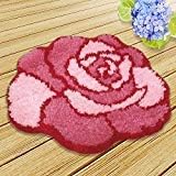 Ylkgogo Latch Hook Rug Kits for Beginners Adults Needlework Cross Stitch Kits Printed Canvas Home Decoration 20.5" X 15" (Rose)