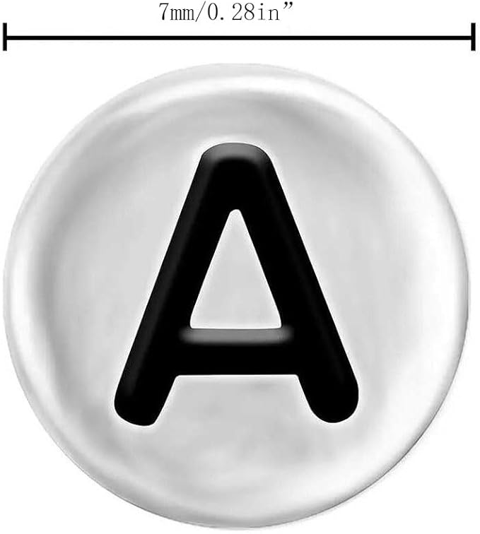 Song Xi 1200pcs Silver Letter Beads for Bracelets, 4x7mm Black Alphabet Beads Friendship Bracelets Jewelry Making Kit for Christmas Gifts