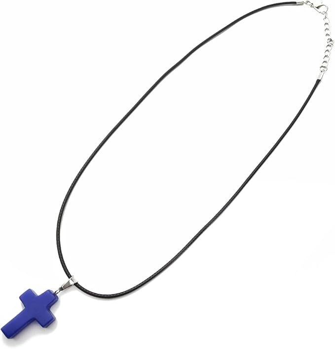 GXXMEI 20PCS/Set Cross Shape Stone Pendants with Leather Chain Chakra Beads Crystal Quartz Healing Charms for DIY Necklace Jewelry Making, Assorted Color