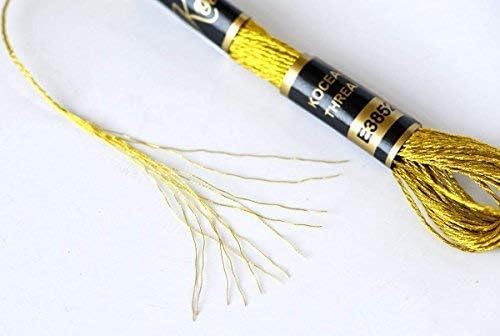 LE PAON 100%Cotton Embroidery &CrossStitch Floss- Bracelets String - Crafts Floss - 52pcs Premium Rainbow Color Embroidery Thread and Free Set of 4pcs Metallic embroidery thread
