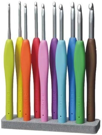 Clover 1048/I Crochet Hook, Green, Size I, 5.5 mm H US / 5.00 mm Green