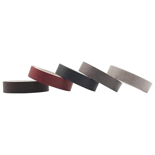 Solid Color Washi Tapes Set, EnYan 5 Rolls Basic Collection Decoration 10mm Wide Japanese Masking Decorative Tapes for Bullet Journal Planners DIY Crafts Arts Scrapbooking Adhesive