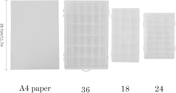 OALCQ 36 Grids Bead Organizer Box Tackle Box Organizers and Storage Rock Collection Boxes Plastic Organizer Boxes