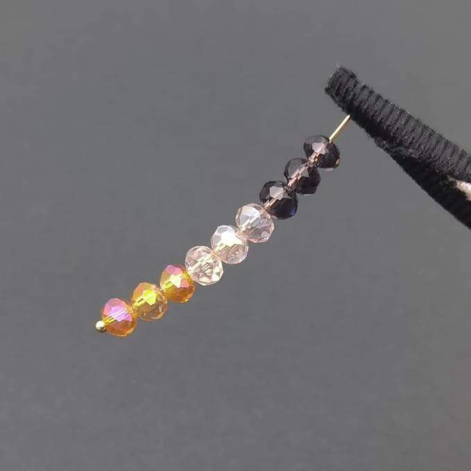 INSPIRELLE 1200pcs 6mm Multicolor Transparent Rondelle Glass Beads for Jewelry Making Faceted Briolette Shape Crytal Spacer Beads Assortments Supplies for Bracelet Necklace with Storage Box