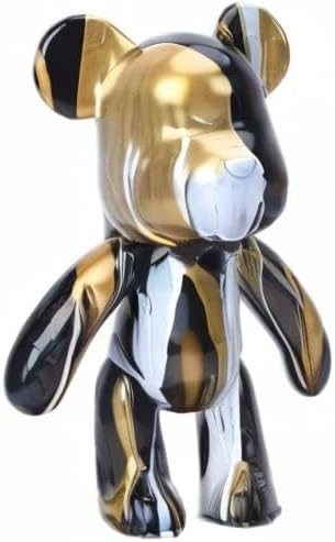 HANDA DIY Painting Kit - Teddy Bear & Gloomy Bear Figurines, Creative Home Decorations, Handmade Doll Toys, Gift for Birthday & Valentines (9.05 inch, Gold+White+Black)