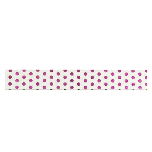Wrapables Colorful Washi Masking Tape, Metallic Mini Fuchsia Dots