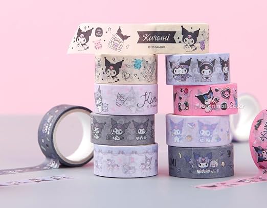 Generic Cute Masking Tape, Washi Tape Set, 8 Pack, 0.6 Inch Wide (Purple)