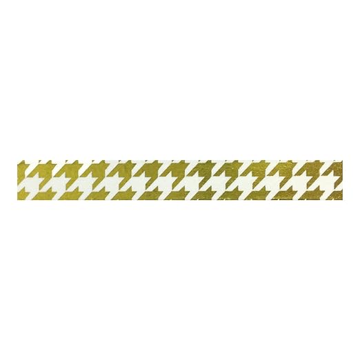 Wrapables Colorful Washi Masking Tape, Metallic Gold Houndstooth