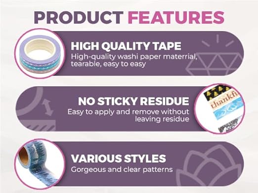 Syntego 2 Rolls Glitter Washi Tape Decorative Craft Self Adhesive Stick On Sticky Glitter Trim 15mm x 5 Meters (Gold)