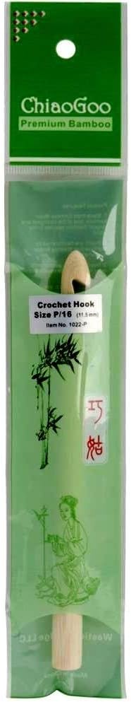 ChiaoGoo Knitting Needles Crochet Hook Bamboo Natural Size US K (6.5mm) 1022-K with Stitch Holder