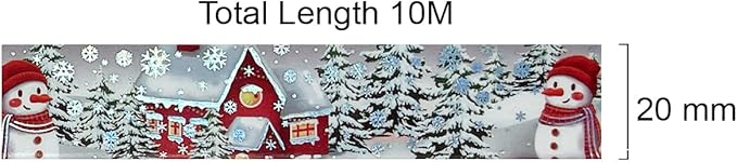 allydrew Holographic Foil Washi Masking Tape, 20mm x 10M, Gingerbread House & Snowman