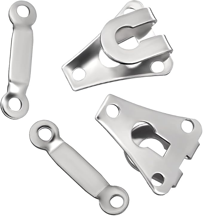 24 Set Sewing Hooks and Eyes Closure Set - Versatile Fasteners for Trousers Skirts Dress Bra - DIY Craft Accessories - Metal Hook and Eye- Nickel
