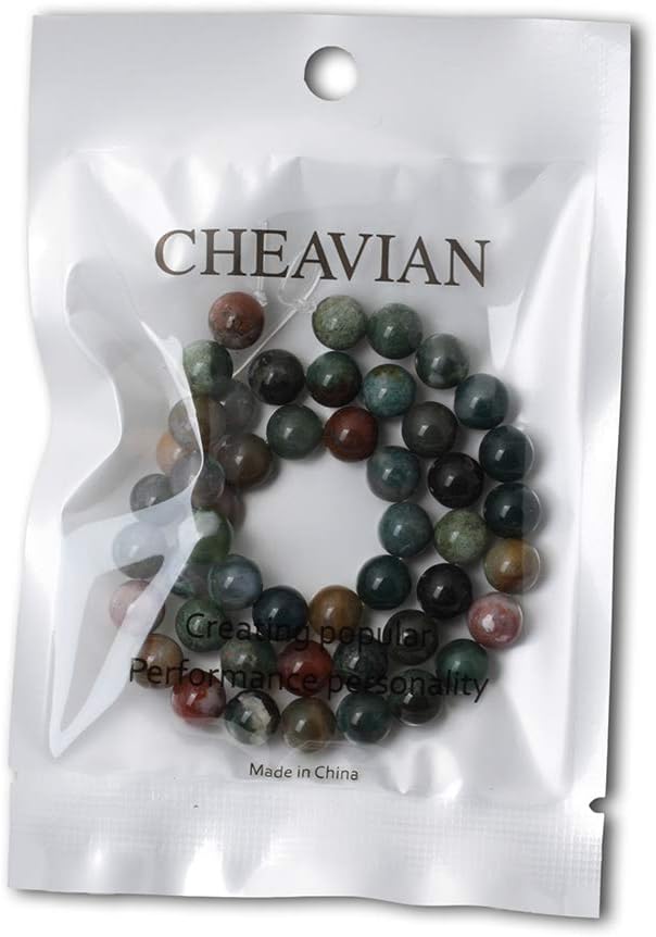 45PCS 8mm Natural Indian Agate Gemstone Round Loose Beads for Jewelry Making DIY 1 Strand 15"