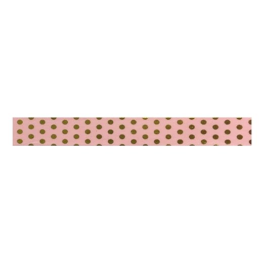 Wrapables Colorful Washi Masking Tape, Gold Dots on Pink