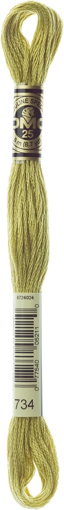 Generic DMC 6-Strand Embroidery Cotton Bundle - Olive Green Color Family - 5 Skeins of Thread - 8.7yd Skeins