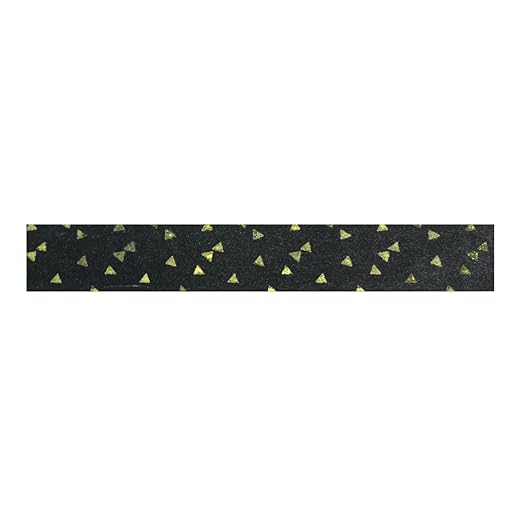 Wrapables Colorful Washi Masking Tape, Black and Metallic Gold Triangles
