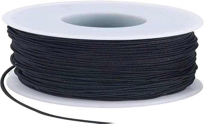Elastic Bracelet String Cord Stretch Bead Cord for Jewelry Making and Bracelet Making Kits Transparent Stretchy String for Bracelets (Black 75ft/25M(1MM))