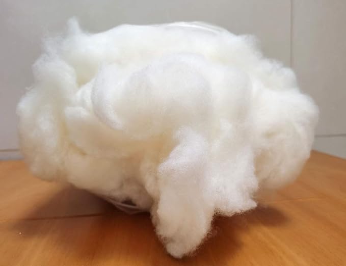 iMongol Carded Lambs Wool Stuffing Batting for Needle Felting, Knitted Crafts, Bright Creations, Pillow Filler, Stuffed Animals, Cushions,Super Clean Fine, Natural White (2oz)