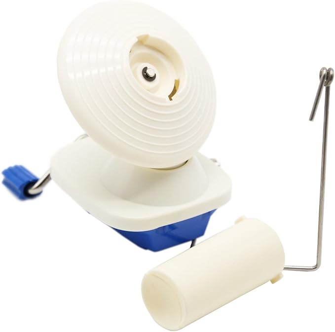 LAMXD Needlecraft Yarn Ball Winder Hand Operated,Capacity 4-Ounce,Blue,Portable Package,Easy to Set Up and Use,Sturdy with Metal Handle and Tabletop Clamp,Including 8 Sizes Crochet Hooks Set