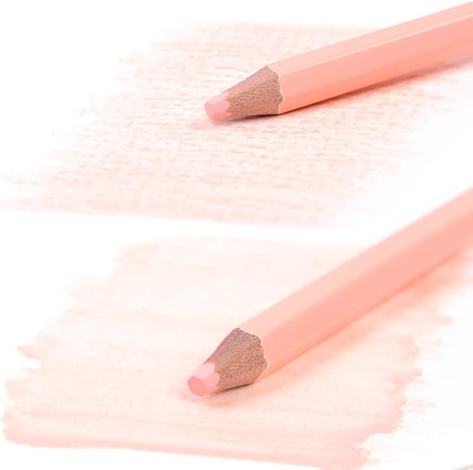 qianshan 2Pcs Flesh Light Color Watercolor Pencils Skin Tone Lead Core Pencil for Portrait Comic Adult Coloring Books Artist Coloring Drawing Sketching Blending