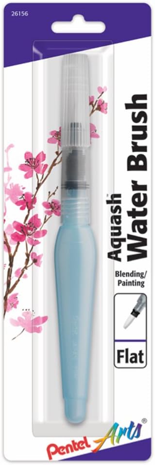 Pentel Arts Aquash Water Brush, Flat Tip, 1-Pack Carded (FRHMHBP)