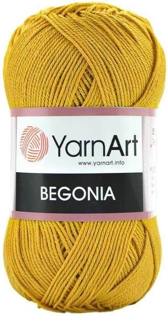 Yarnart Begonia, 100% Mercerized Cotton, 1.76 Oz (50g) / 185 Yrds (169m) Fine Sport: 2, amigurumi Yarn, Summer Yarn (4940)