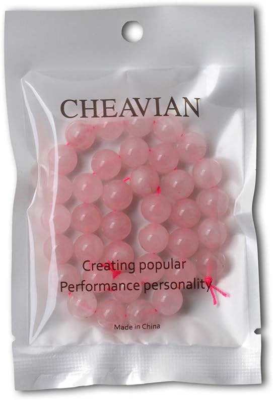 cheavian 35pcs 10mm natural rose quartz gemstone round loose bead pink crystal for jewelry making 1 strand 15"
