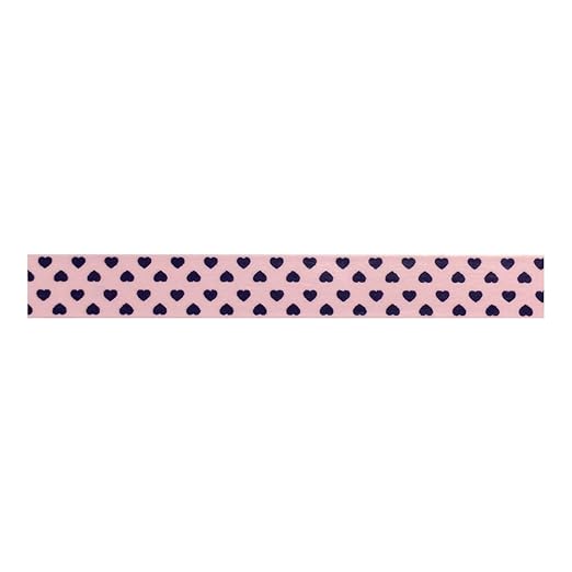 Wrapables Colorful Washi Masking Tape, Purple Hearts on Pink