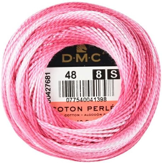 DMC 116 8-48 Pearl Cotton Thread Balls, Variegated Baby Pink, Size 8