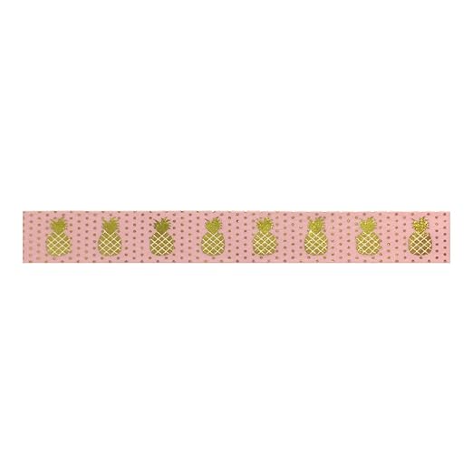 Wrapables Colorful Washi Masking Tape, Golden Pineapple Pink