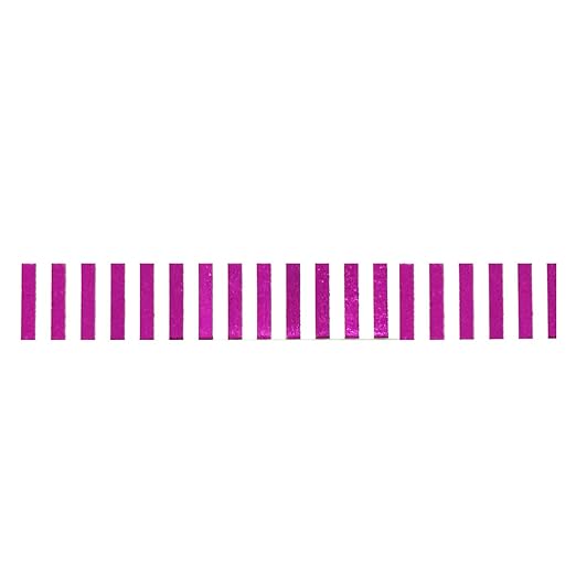 Wrapables Colorful Washi Masking Tape, Metallic Short Stripe Fuchsia
