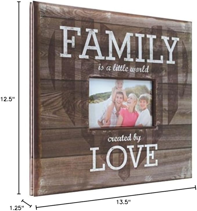 MCS MBI 12.5x13.5 Inch "Family is a Little World Created by Love" Scrapbook Album with 12x12 Inch Pages with Photo Opening, Brown (860080)
