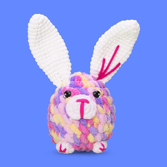 NestledCrafts Crochet Rabbit Kit for Beginners – All-in-One Amigurumi Crochet Kit with Yarn, Hook, Stuffing, and Step-by-Step Video Tutorials, Perfect for Kids & Adults