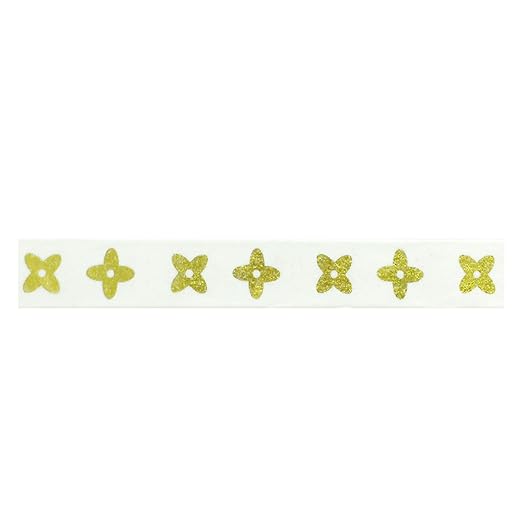 Wrapables Colorful Washi Masking Tape, Gold Flowers