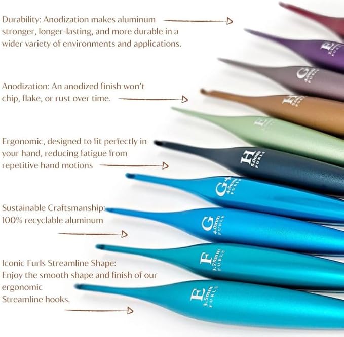 Furls Crochet Hook, Limited Edition Grape Streamline Metal, Ergonomic Handle Crochet Hooks 7" (Matte, G - 4.00MM)