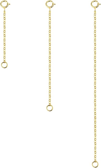 3 Pcs 925 Sterling Silver Necklace Extenders for Women Durable Strong Removable Necklace Bracelet Anklet Extension Jewelry Making Chains