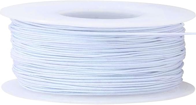 Elastic Bracelet String Cord Stretch Bead Cord for Jewelry Making and Bracelet Making Kits Transparent Stretchy String for Bracelets (White 75ft/25M(1MM))