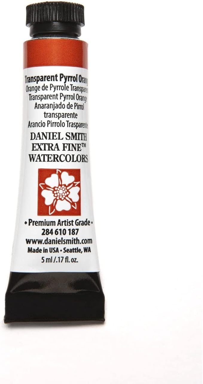 Daniel Smith Extra Fine Watercolor Paint, 5ml Tube, Transparent Pyrrol Orange, 284610187, 0.17 Fl Oz (Pack of 1)