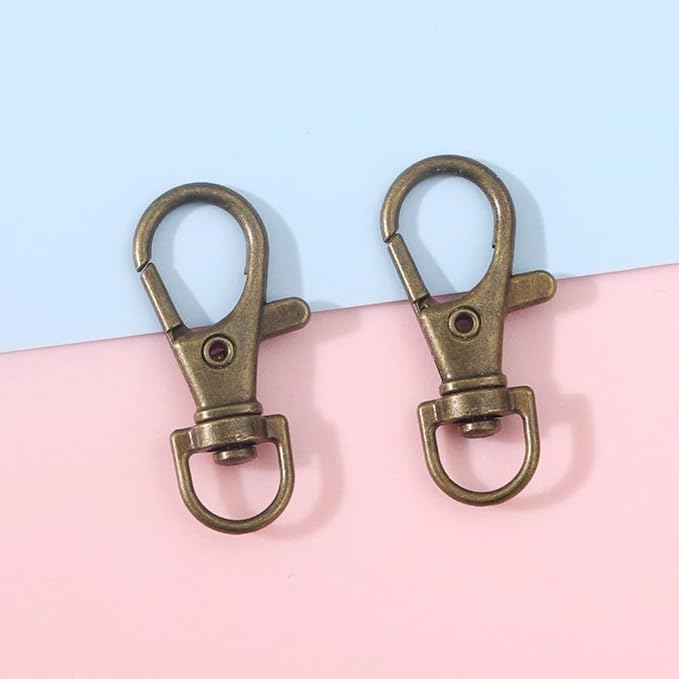 60 Pcs Premium Bronze Swivel Clasps Lanyard Snap Hooks with Key Rings, Key Chain Clip Hooks Lobster Claw Clasps for Keychain Clip Lanyard, Jewelry Making, DIY Crafts