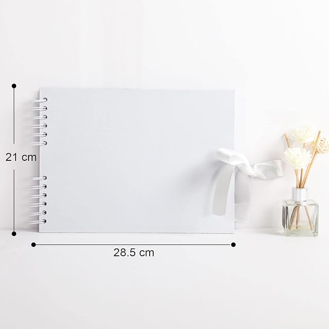 Vienrose Scrapbook Album 80 Pages, DIY Photo Album with Accessories, White Kraft Paper Memory Book for Wedding, Birthday, Travel, Valentine, Mother’s Day, 11x8 Inches
