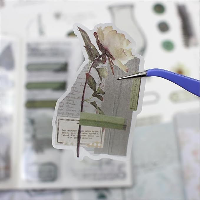 40 Sheets Nature Themed Washi Stickers Book for Adults, 180pcs Botanical Plant Stickers with 20 Adhesive Aesthetic Papers Ephemera for Bullet Junk Journaling Scrapbook Supplies