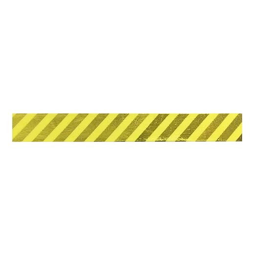 Wrapables Colorful Washi Masking Tape, Metallic Gold Diagonal Stripes on Yellow