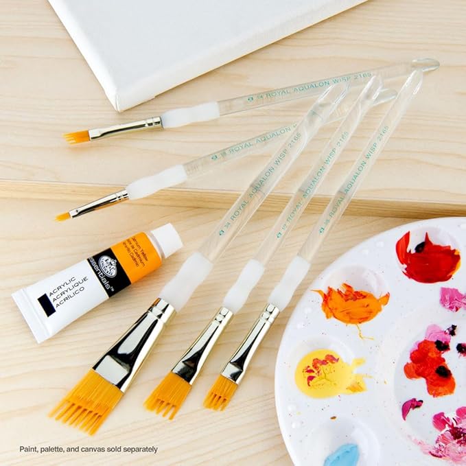 Royal & Langnickel Aqualon Wisp Angular Artist Brush Set, 5-Piece